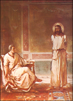 Christ stands before Pilate
