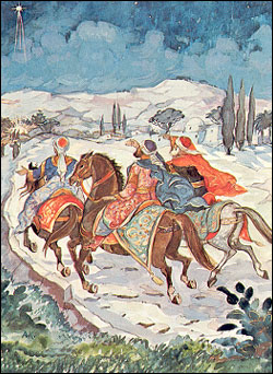 The Magi hurry to Bethlemen 