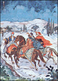 The star leads the magi